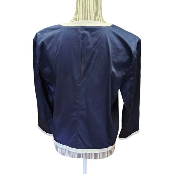 Ralph Lauren Women's SZ L Blazer Jacket Women Blue Solid Cotton career piece - Picture 2 of 4